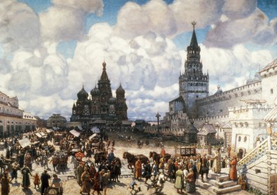 Dipinto di Piazza Rossa a Mosca nel XVII secolo di Viktor Vasnecov da Unknown